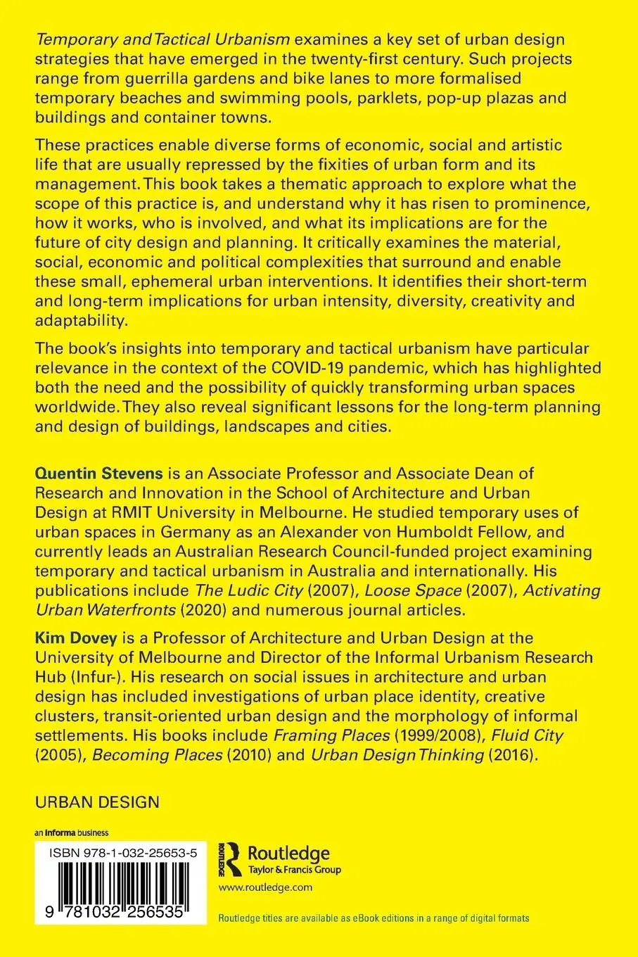 Rückseite: 9781032256535 | Temporary and Tactical Urbanism | (Re)Assembling Urban Space | Buch