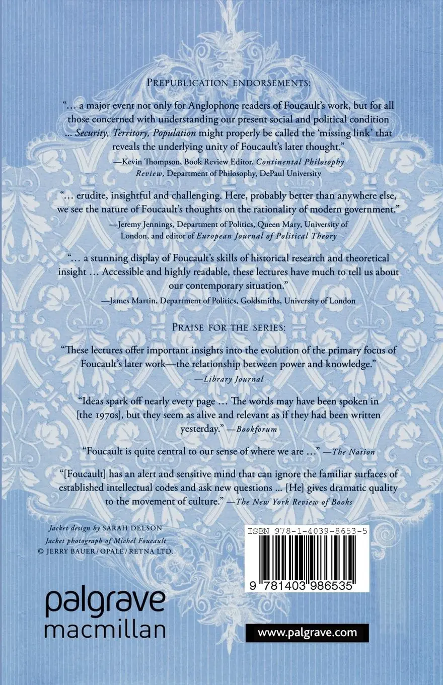 Rückseite: 9781403986535 | Security, Territory, Population | M. Foucault | Taschenbuch | xvii