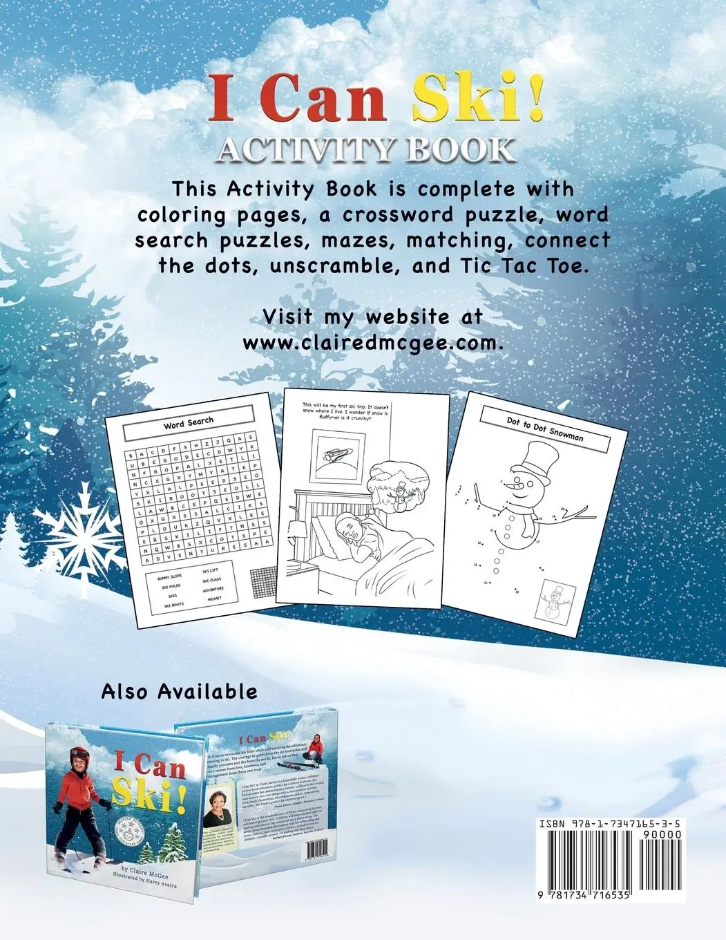 Rückseite: 9781734716535 | I Can Ski! ACTIVITY BOOK | Claire McGee | Taschenbuch | Englisch