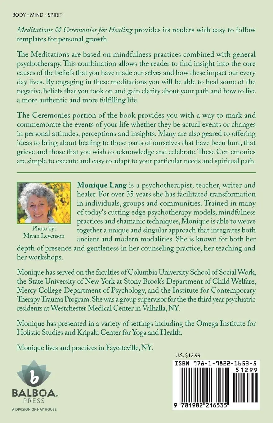 Rückseite: 9781982216535 | Meditations and Ceremonies for Healing | Monique Lang | Taschenbuch
