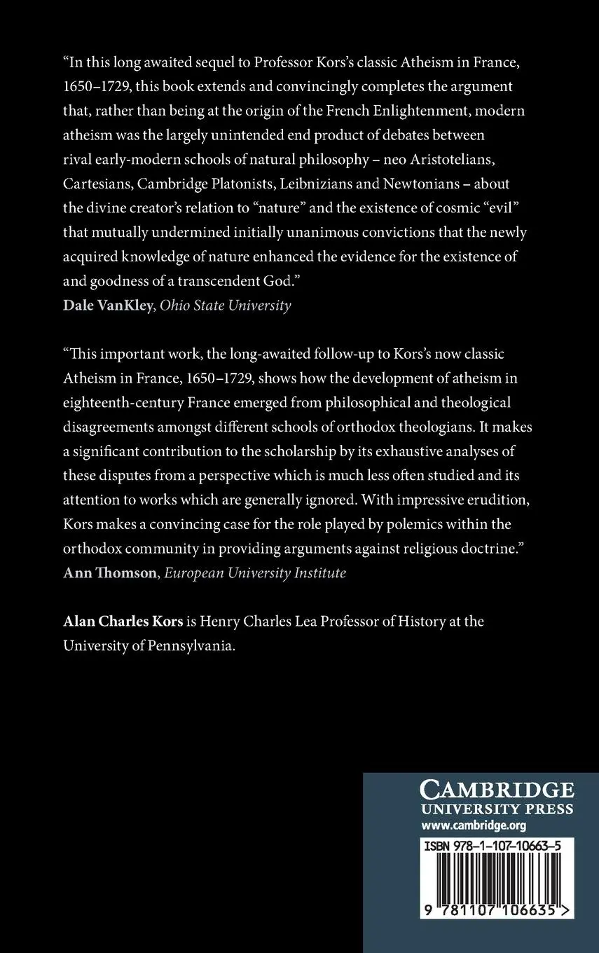 Rückseite: 9781107106635 | Naturalism and Unbelief in France, 1650-1729 | Alan Charles Kors