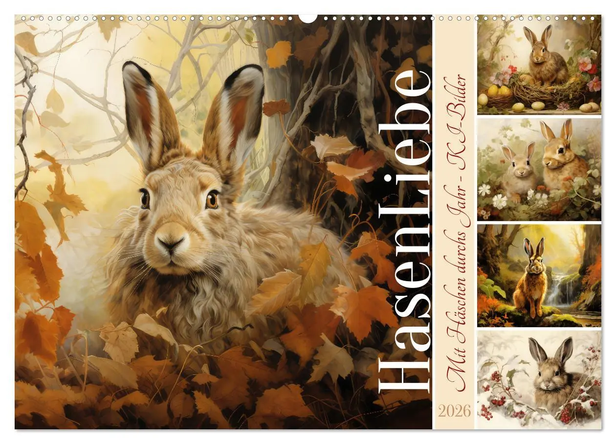 Cover: 9783457476635 | Hasenliebe (Wandkalender 2026 DIN A2 quer), CALVENDO Monatskalender