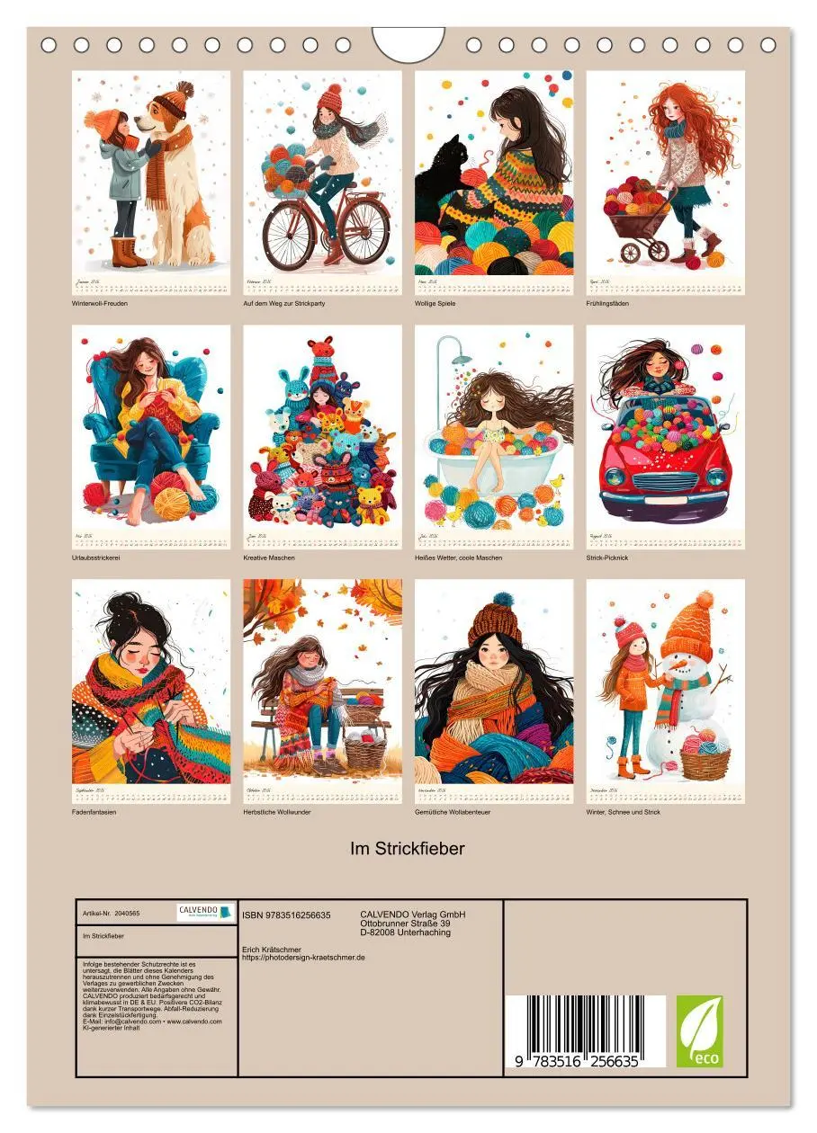 Bild: 9783516256635 | Im Strickfieber (Wandkalender 2026 DIN A4 hoch), CALVENDO...