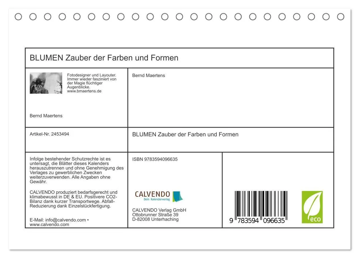 Bild: 9783594096635 | BLUMEN Zauber der Farben und Formen (Tischkalender 2027 DIN A5...