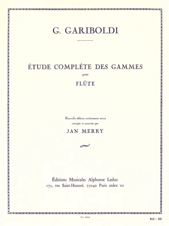 Cover: 9790046056635 | Étude complète des gammes pour flûte | Giuseppe Gariboldi | Partitur