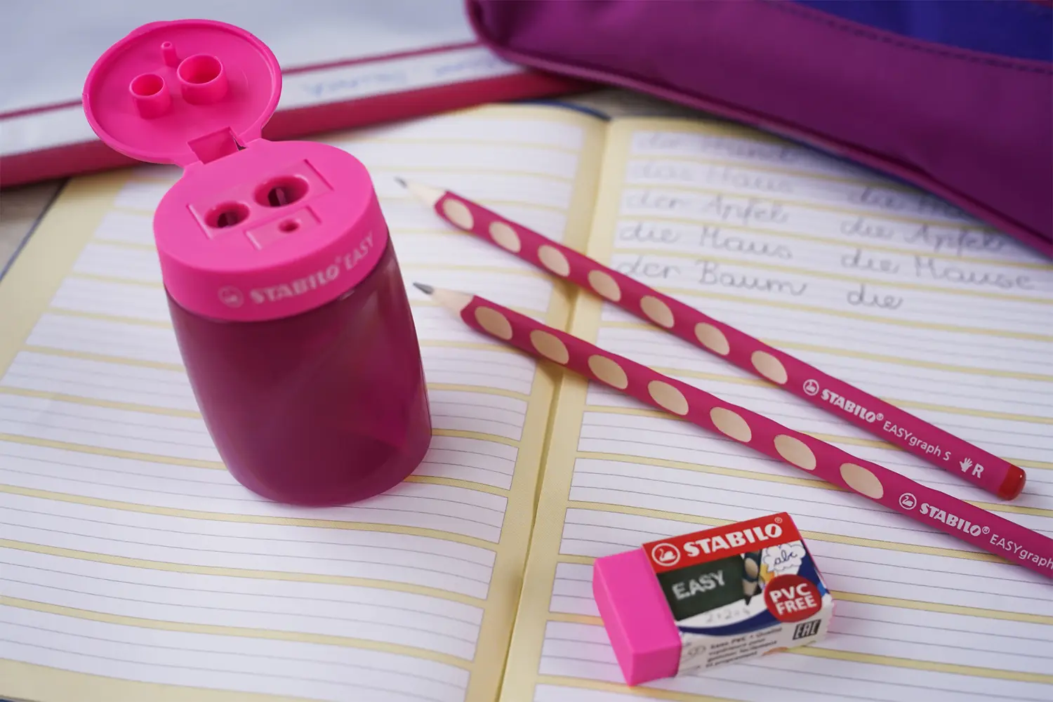 Bild: 4006381566735 | Schul-Set für Rechtshänder - STABILO EASYgraph S in pink -...