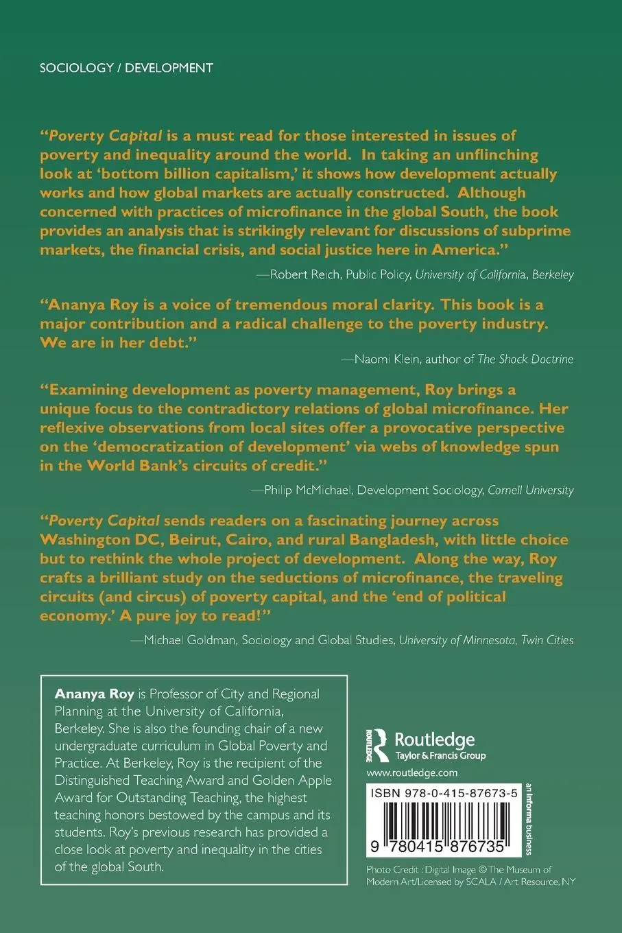 Rückseite: 9780415876735 | Poverty Capital | Microfinance and the Making of Development | Roy