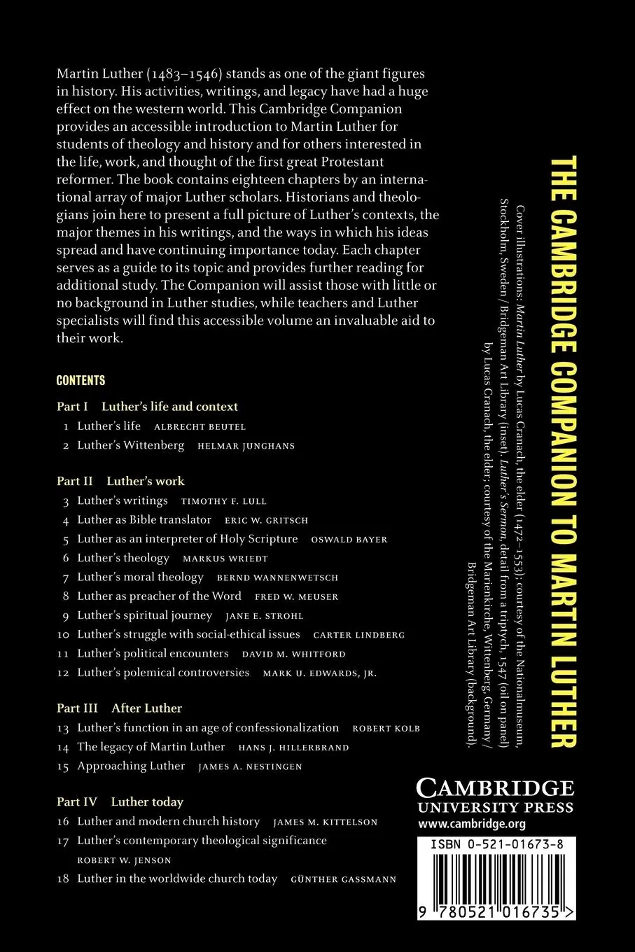 Rückseite: 9780521016735 | The Cambridge Companion to Martin Luther | Donald K. Mckim (u. a.)