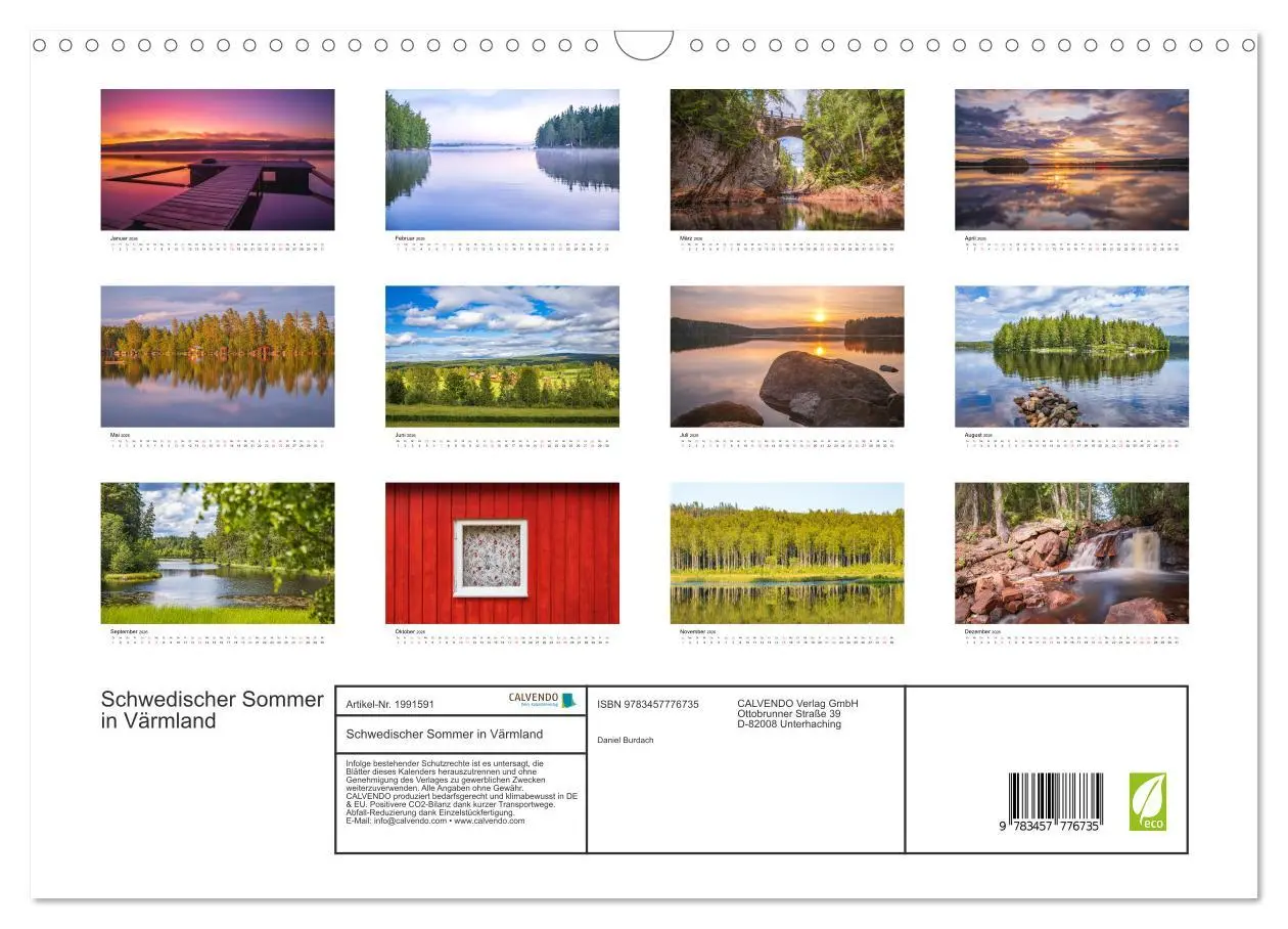 Bild: 9783457776735 | Schwedischer Sommer in Värmland (Wandkalender 2026 DIN A3 quer),...
