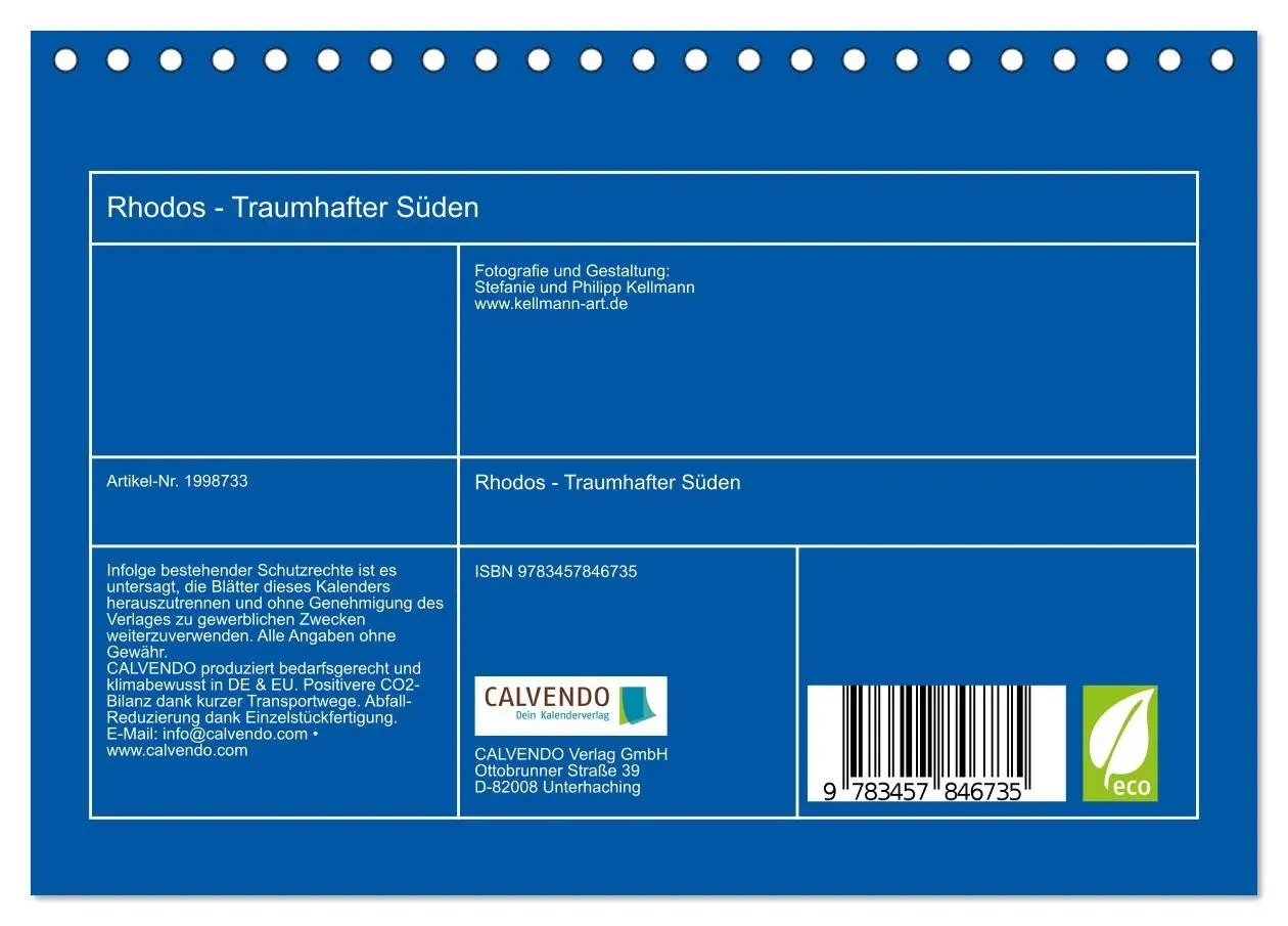 Bild: 9783457846735 | Rhodos - Traumhafter Süden (Tischkalender 2026 DIN A5 quer),...