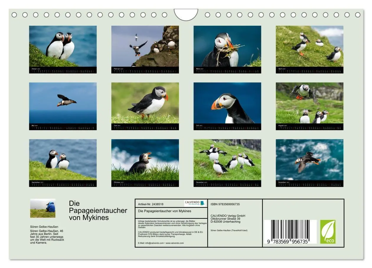 Bild: 9783569956735 | Die Papageientaucher von Mykines (Wandkalender 2027 DIN A4 quer),...