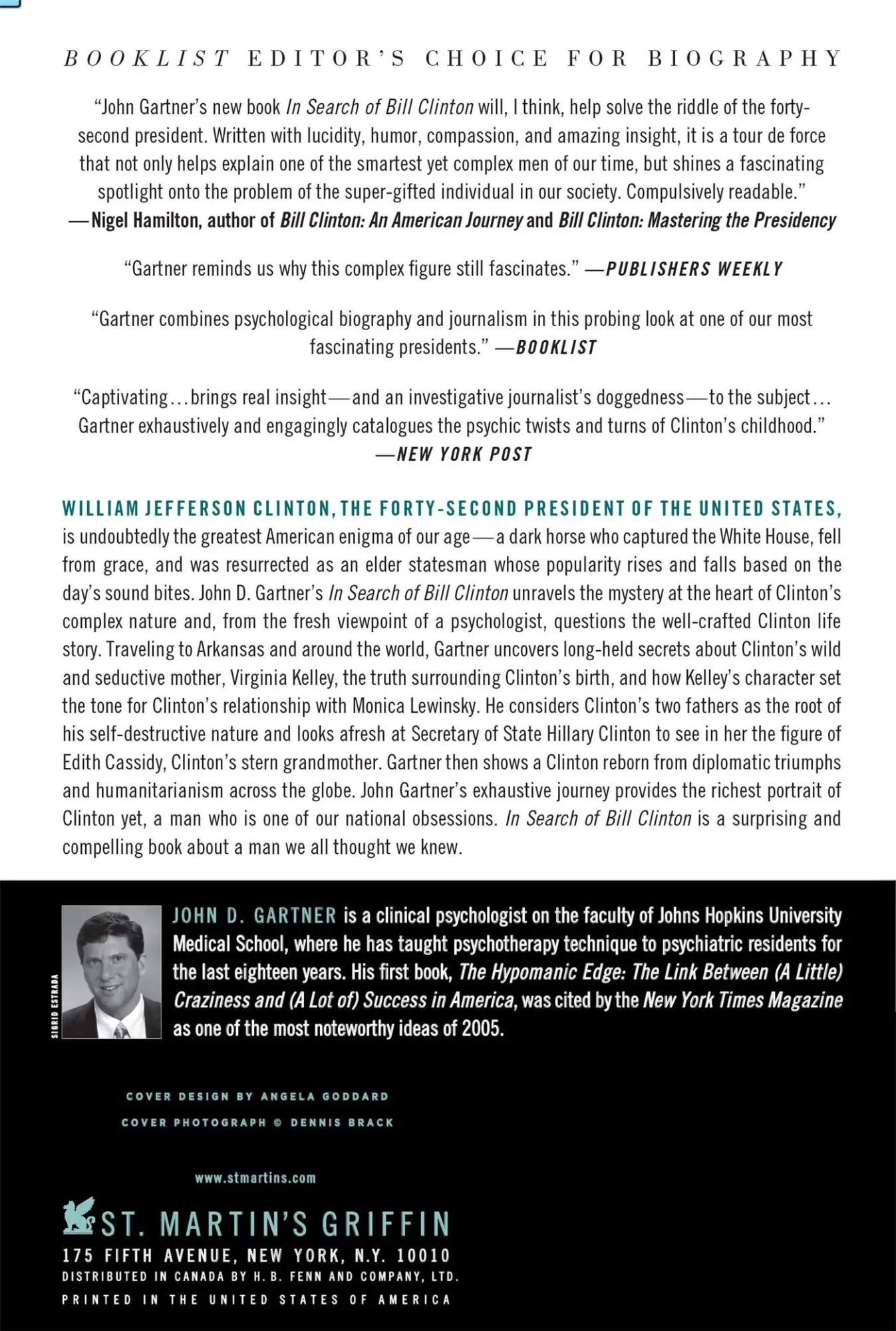 Rückseite: 9780312596835 | In Search of Bill Clinton | John Gartner | Taschenbuch | Englisch