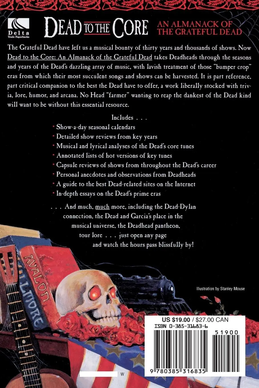 Rückseite: 9780385316835 | Dead to the Core | An Almanack of the Grateful Dead | Eric Wybenga