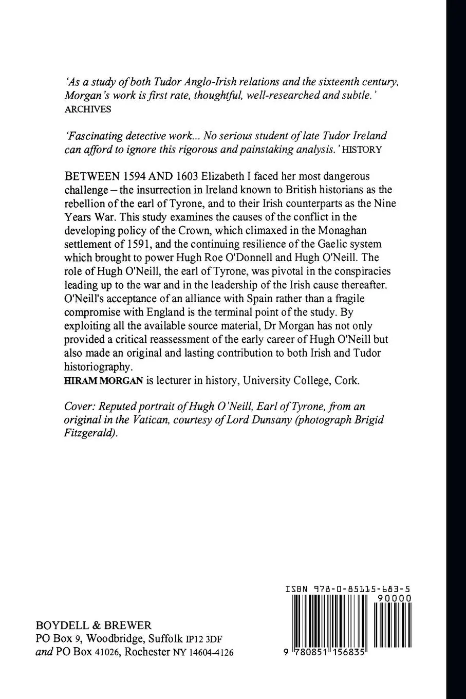 Rückseite: 9780851156835 | Tyrone's Rebellion | Hiram Morgan | Taschenbuch | Englisch | 1999