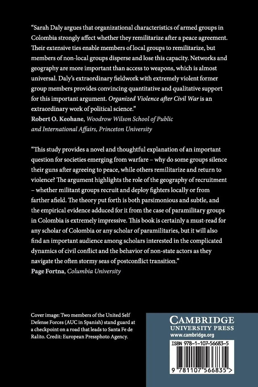 Rückseite: 9781107566835 | Organized Violence after Civil War | Sarah Zukerman Daly | Taschenbuch