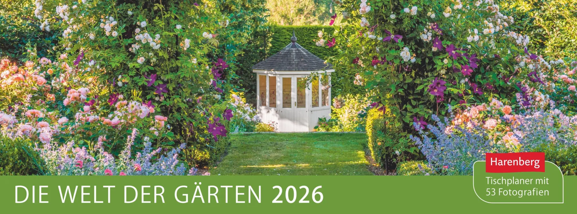 Cover: 9783840036835 | Die Welt der Gärten Premium-Tischplaner 2026 - Wochenkalender mit...