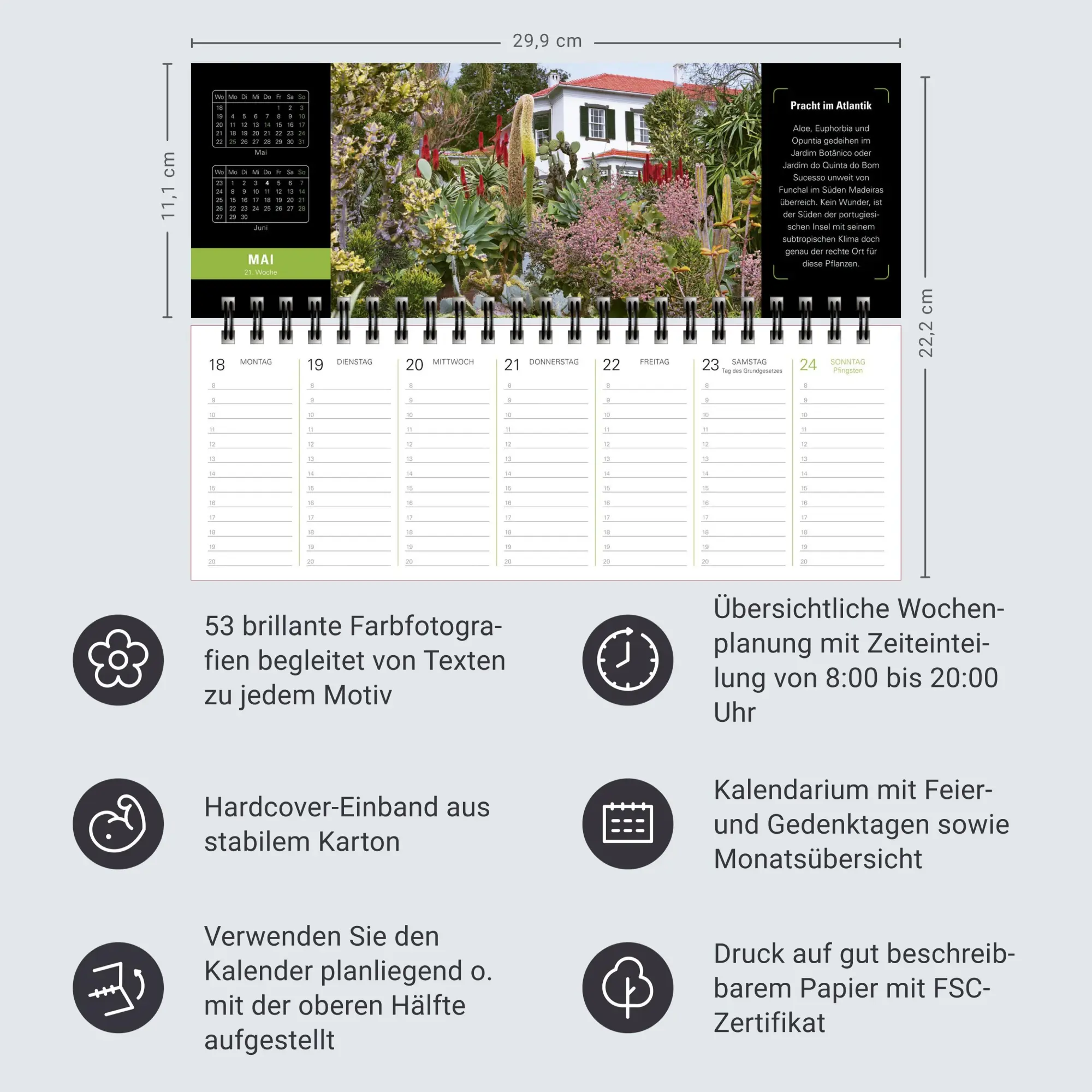 Bild: 9783840036835 | Die Welt der Gärten Premium-Tischplaner 2026 - Wochenkalender mit...