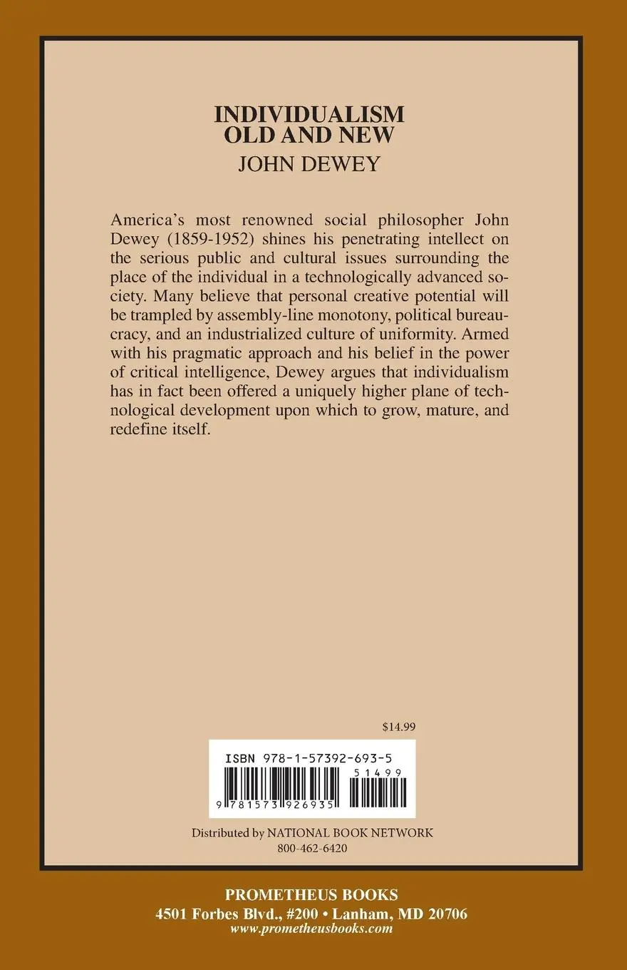 Rückseite: 9781573926935 | Individualism Old and New | John Dewey | Taschenbuch | Englisch | 1999