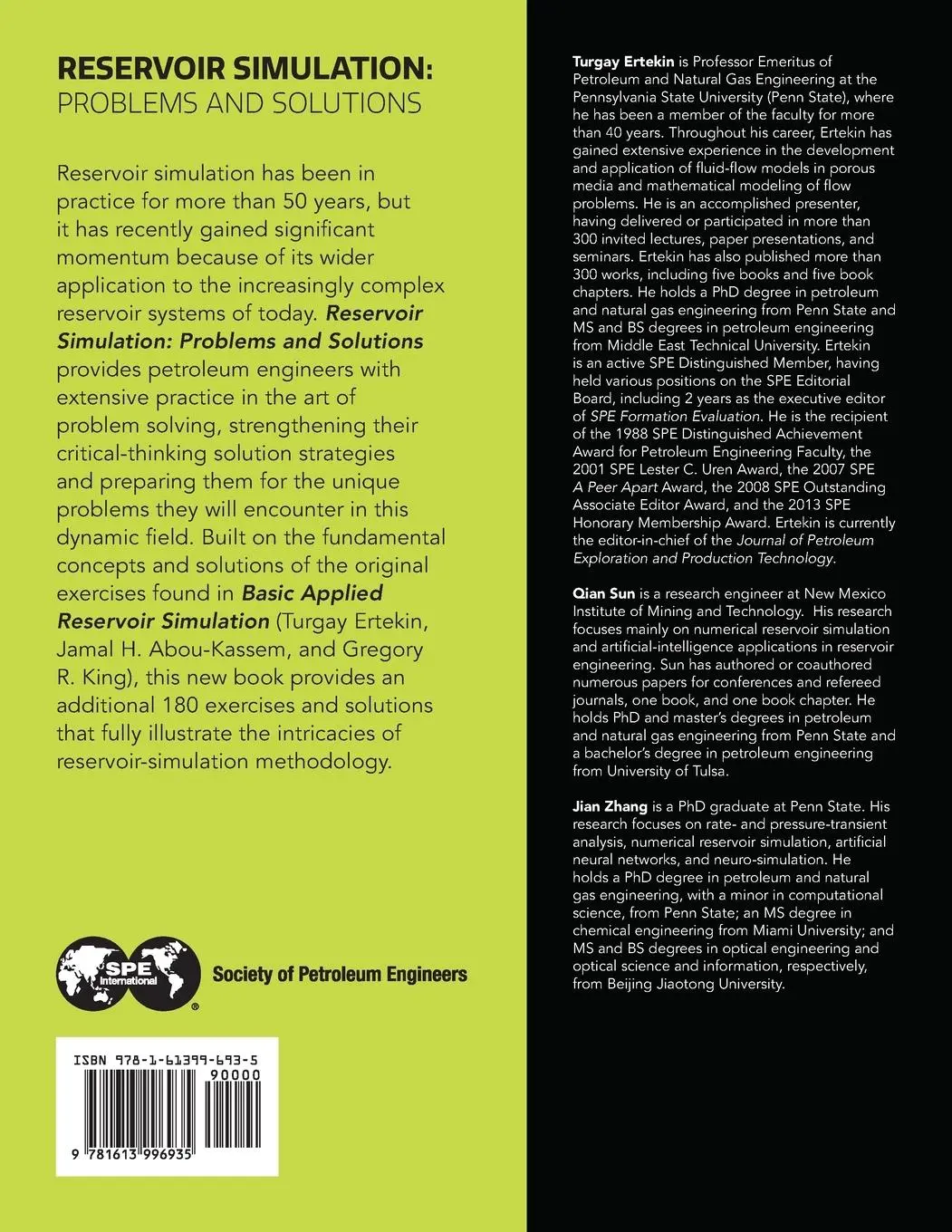 Rückseite: 9781613996935 | Reservoir Simulation - Problems and Solutions | Textbook 18 | Buch