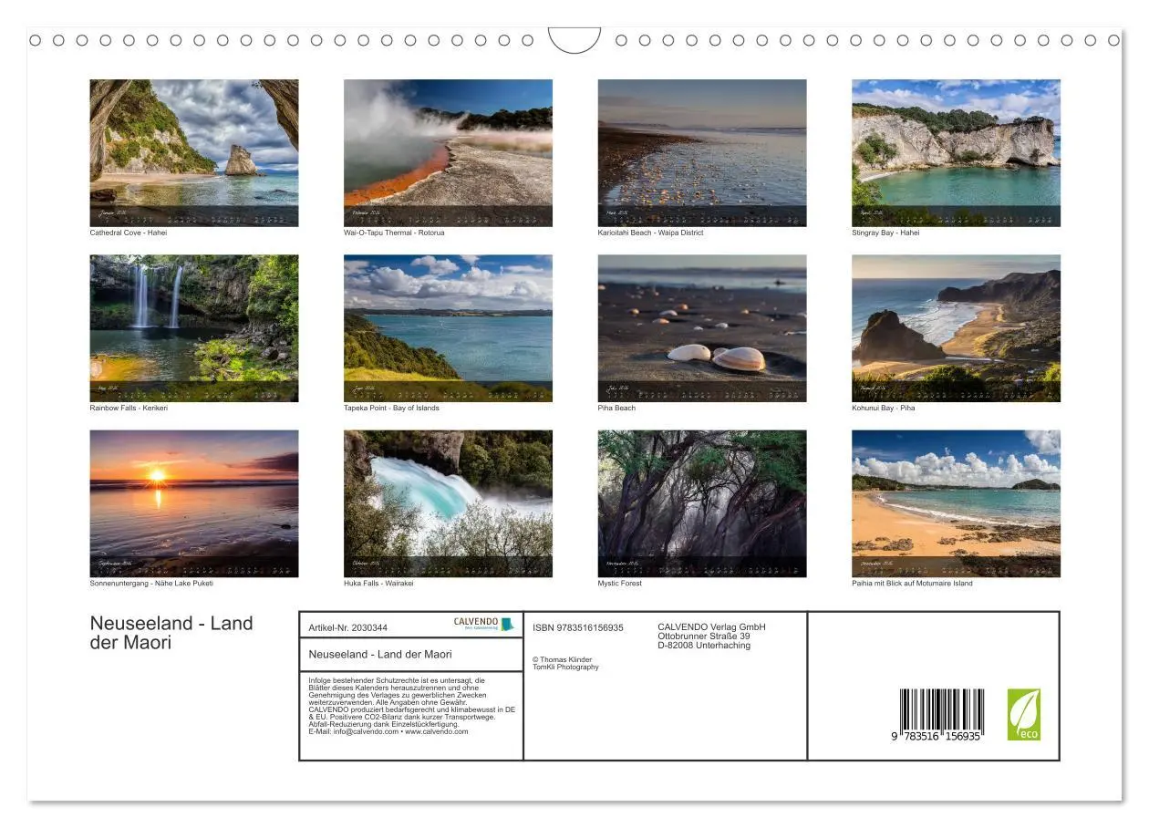 Bild: 9783516156935 | Neuseeland - Land der Maori (Wandkalender 2026 DIN A3 quer),...