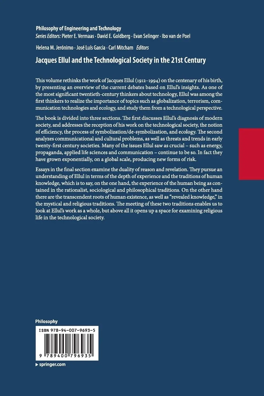 Rückseite: 9789400796935 | Jacques Ellul and the Technological Society in the 21st Century | Buch