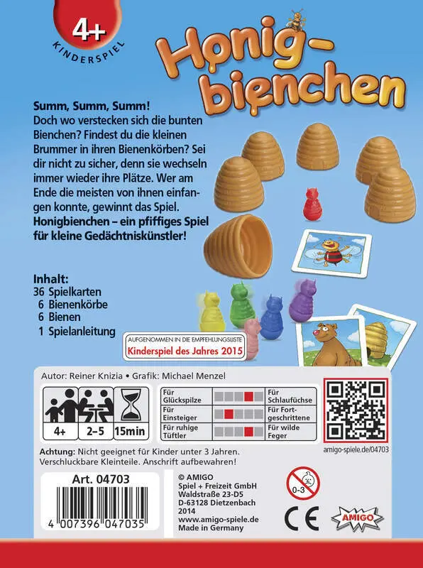 Bild: 4007396047035 | Honigbienchen | Reiner Knizia | Spiel | Karton | Brettspiel | 04703