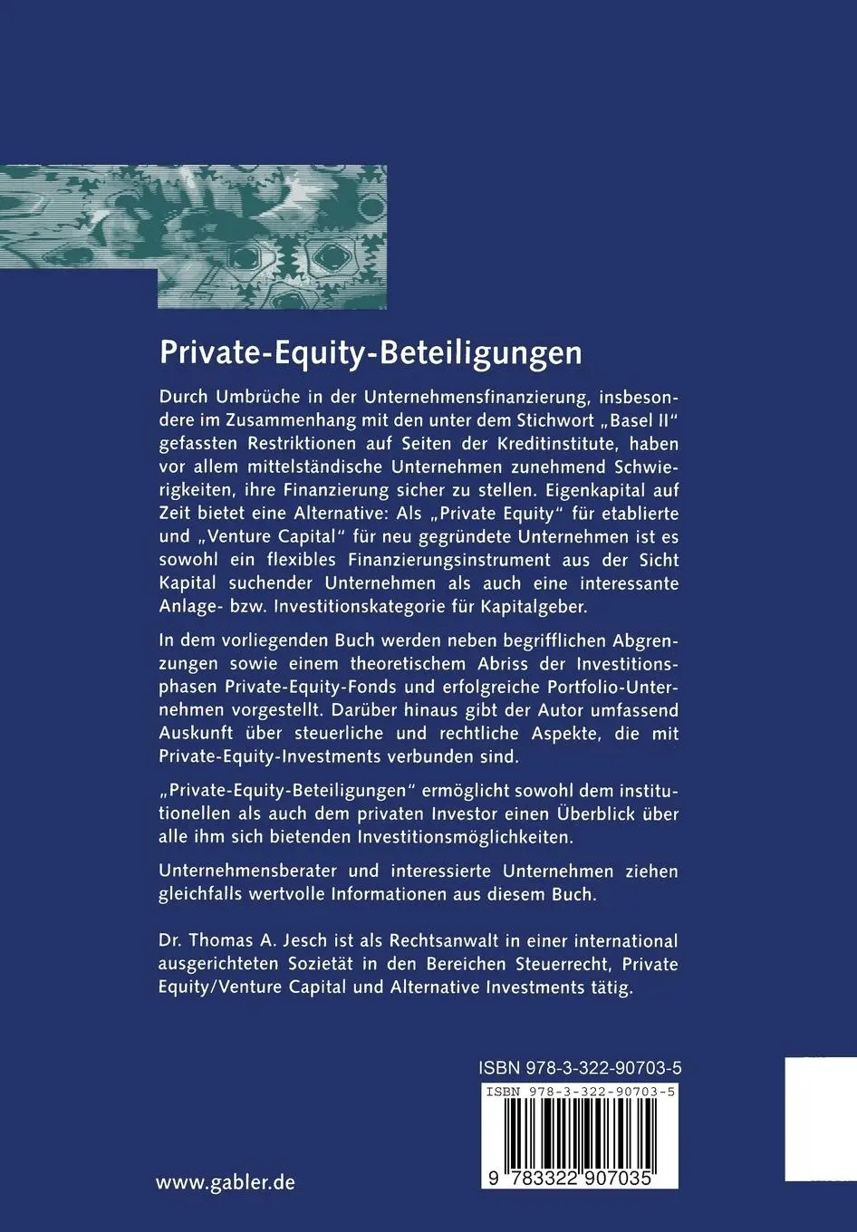 Rückseite: 9783322907035 | Private-Equity-Beteiligungen | Thomas A. Jesch | Taschenbuch | 232 S.
