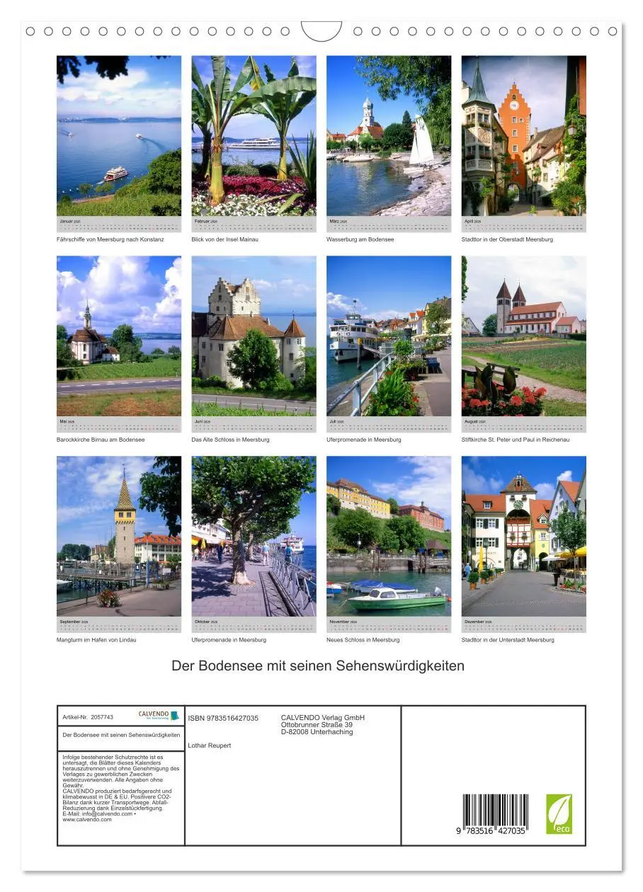 Bild: 9783516427035 | Der Bodensee mit seinen Sehenswürdigkeiten (Wandkalender 2026 DIN...
