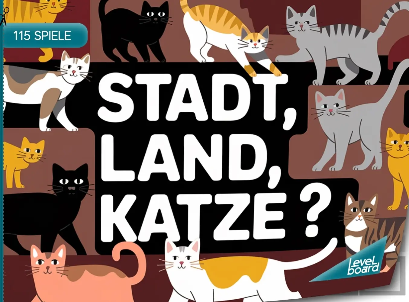 Cover: 9783693197035 | Stadt, Land, Katze - 115 Spielblöcke | levelBoard Spiele | Taschenbuch