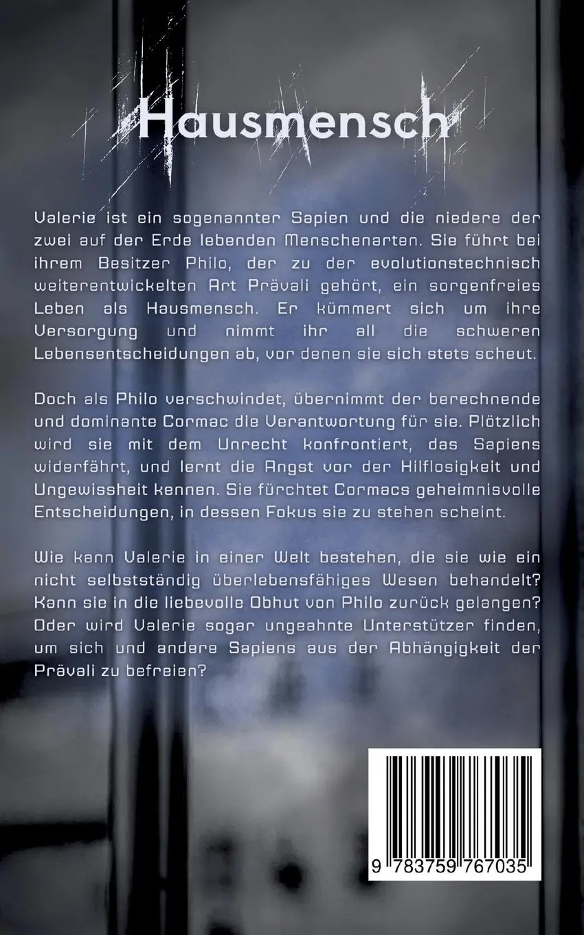 Rückseite: 9783759767035 | Hausmensch | Dystopie | Jennifer Fortein | Taschenbuch | Paperback