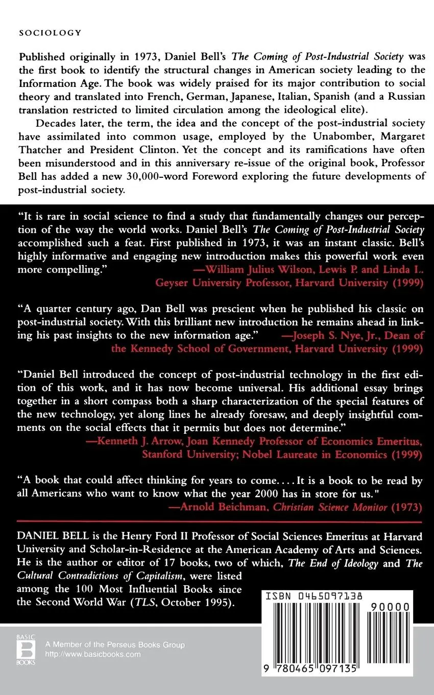Rückseite: 9780465097135 | The Coming of Post-Industrial Society | Daniel Bell | Taschenbuch