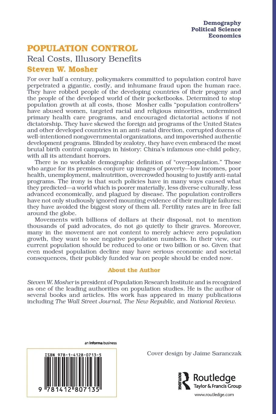 Rückseite: 9781412807135 | Population Control | Real Costs, Illusory Benefits | Steven Mosher