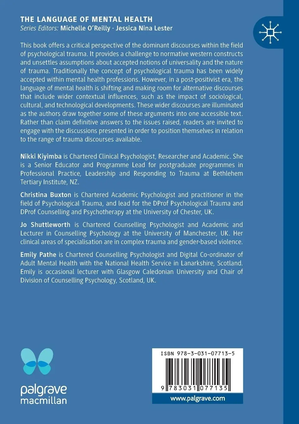 Rückseite: 9783031077135 | Discourses of Psychological Trauma | Nikki Kiyimba (u. a.) | Buch | xv