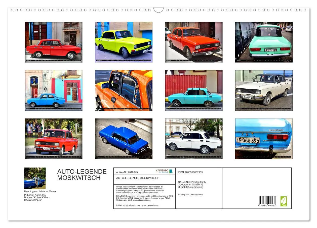 Bild: 9783516037135 | AUTO-LEGENDE MOSKWITSCH (Wandkalender 2026 DIN A2 quer), CALVENDO...