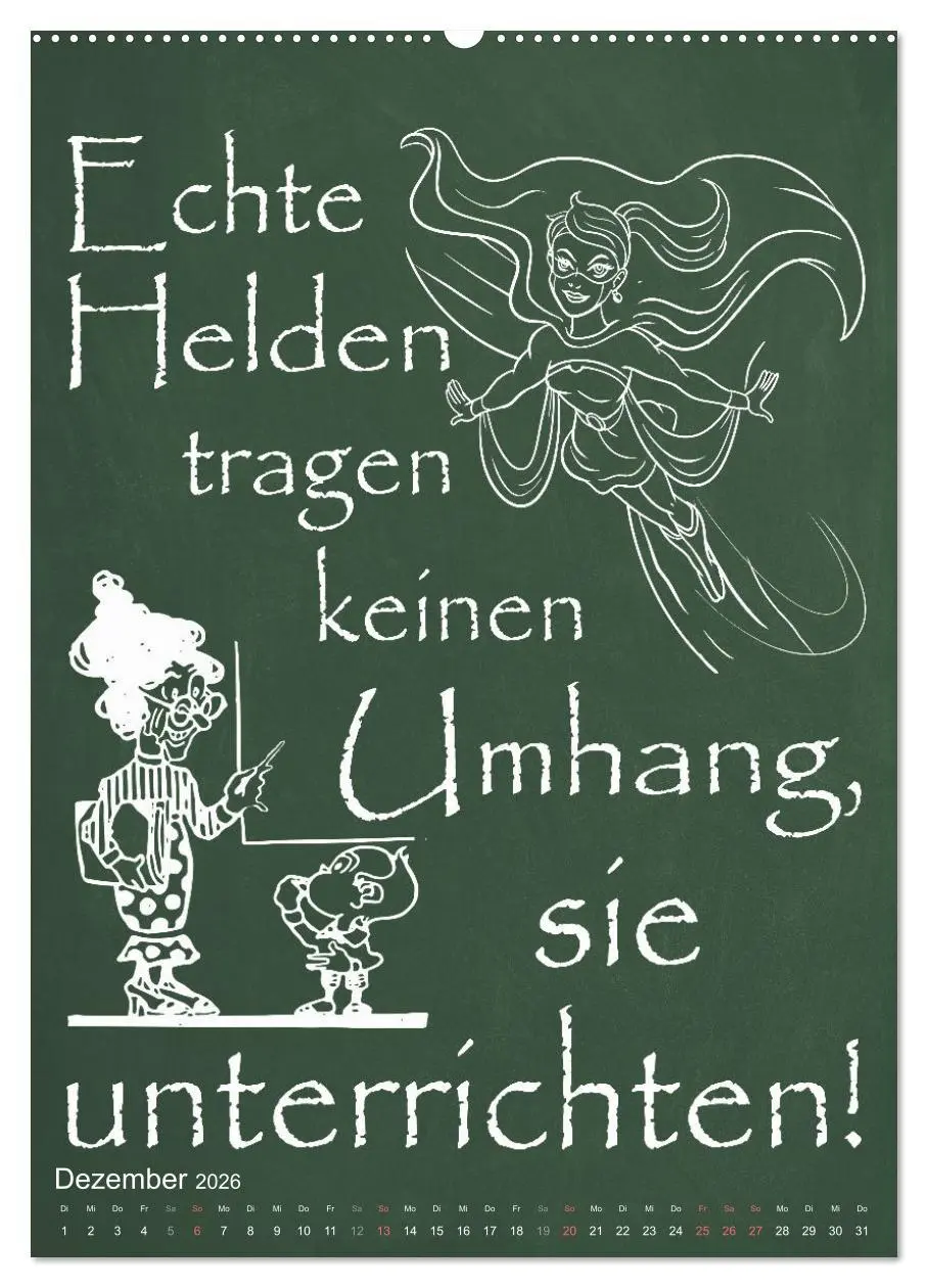 Bild: 9783516347135 | Coole Lehrersprüche (Wandkalender 2026 DIN A2 hoch), CALVENDO...