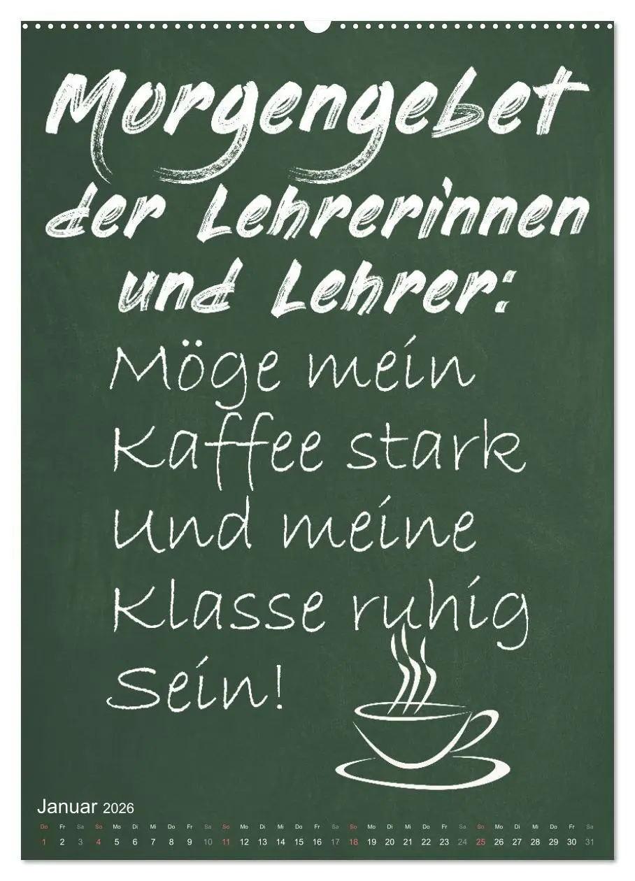 Bild: 9783516347135 | Coole Lehrersprüche (Wandkalender 2026 DIN A2 hoch), CALVENDO...
