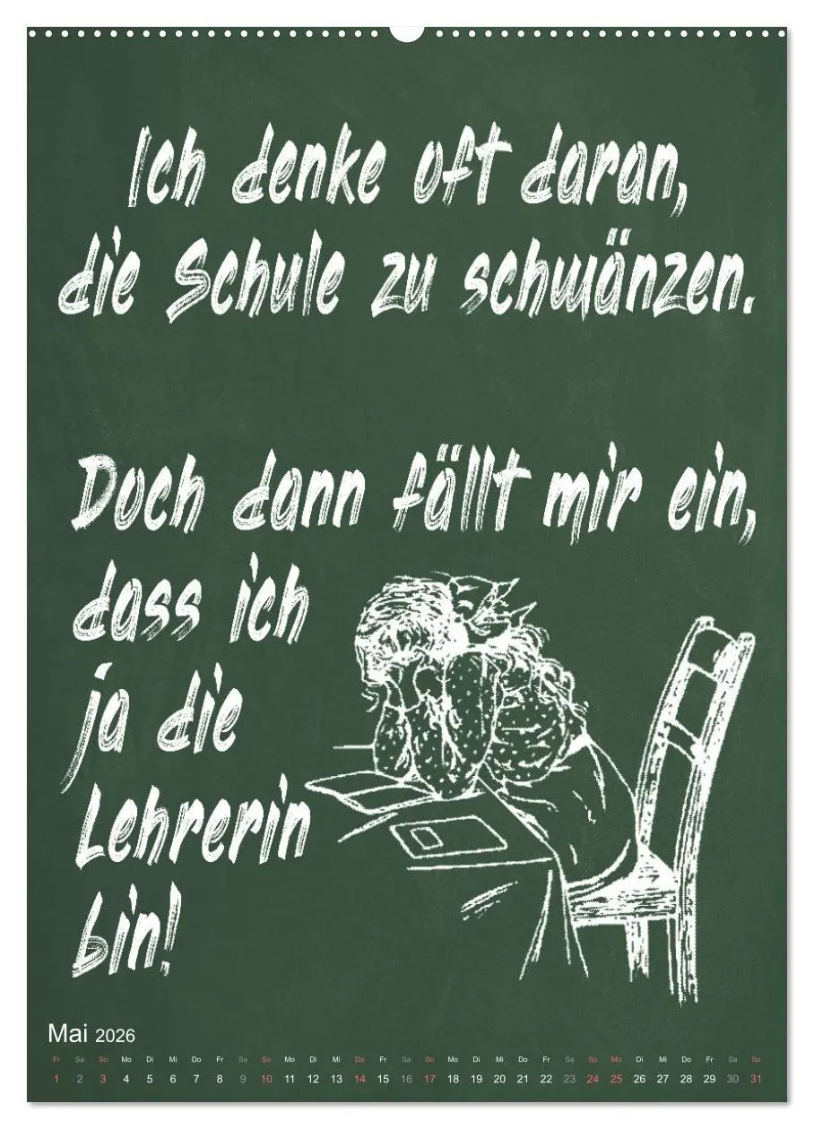 Bild: 9783516347135 | Coole Lehrersprüche (Wandkalender 2026 DIN A2 hoch), CALVENDO...