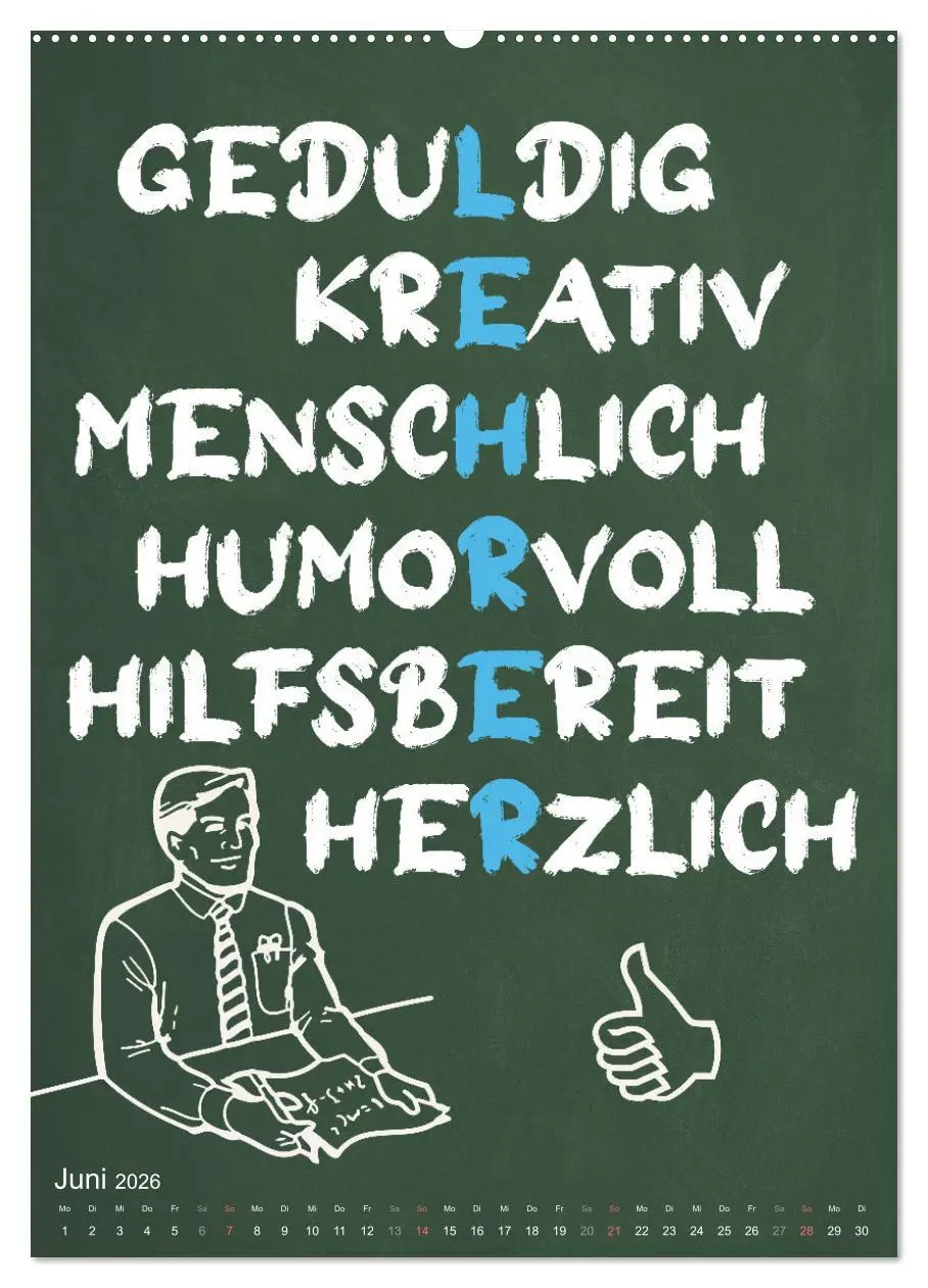 Bild: 9783516347135 | Coole Lehrersprüche (Wandkalender 2026 DIN A2 hoch), CALVENDO...