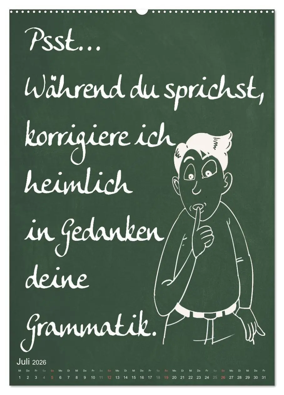 Bild: 9783516347135 | Coole Lehrersprüche (Wandkalender 2026 DIN A2 hoch), CALVENDO...