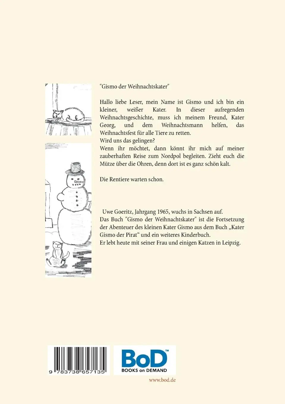 Rückseite: 9783738657135 | Gismo der Weihnachtskater | Uwe Goeritz | Taschenbuch | 64 S. | 2015