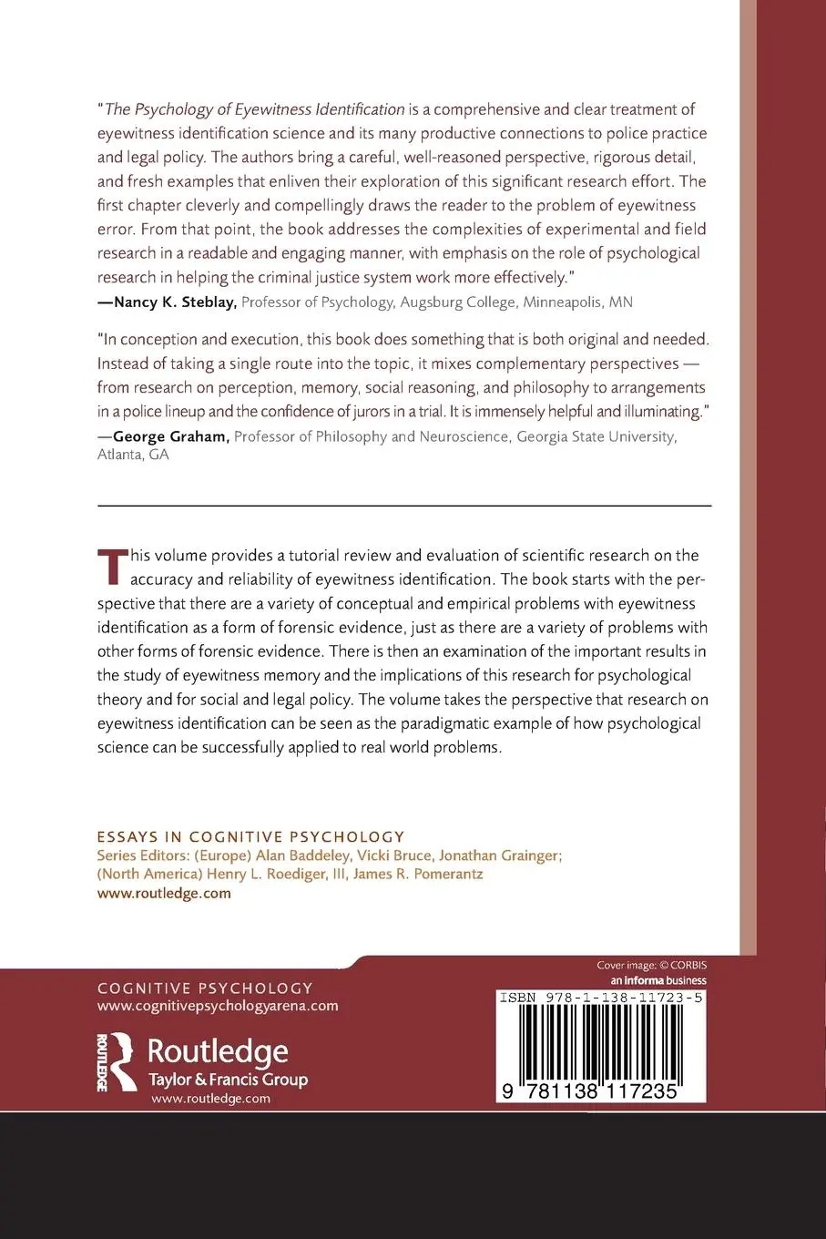 Rückseite: 9781138117235 | The Psychology of Eyewitness Identification | Lampinen (u. a.) | Buch