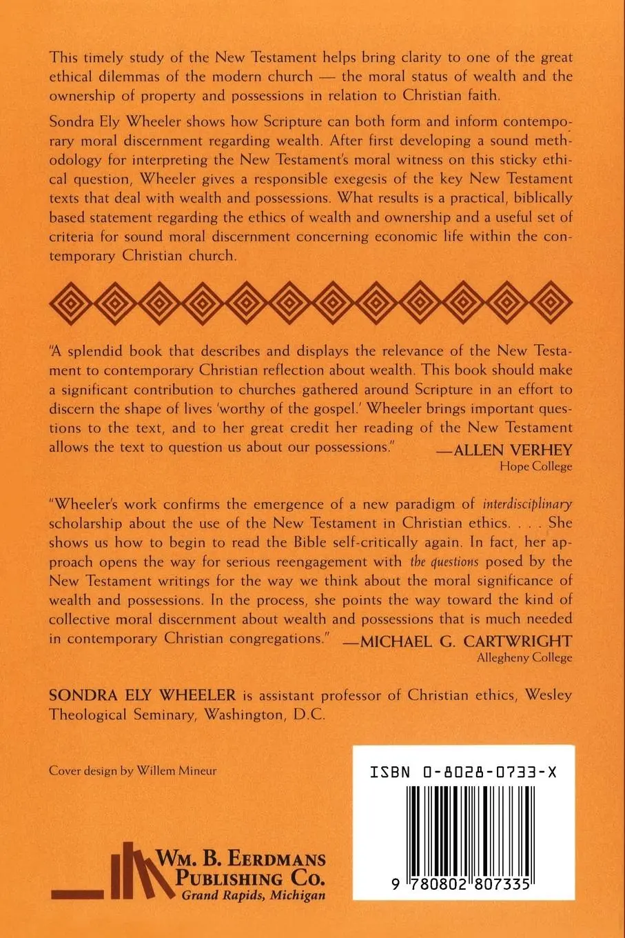 Rückseite: 9780802807335 | Wealth as Peril and Obligation | The New Testament on Possessions