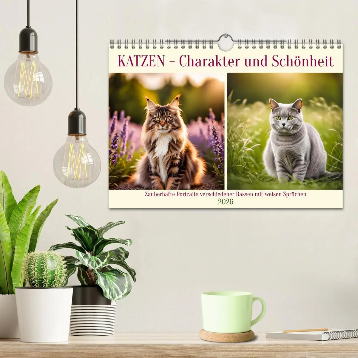 Bild: 9783457307335 | Katzen - Charakter und Schönheit (Wandkalender 2026 DIN A4 quer),...