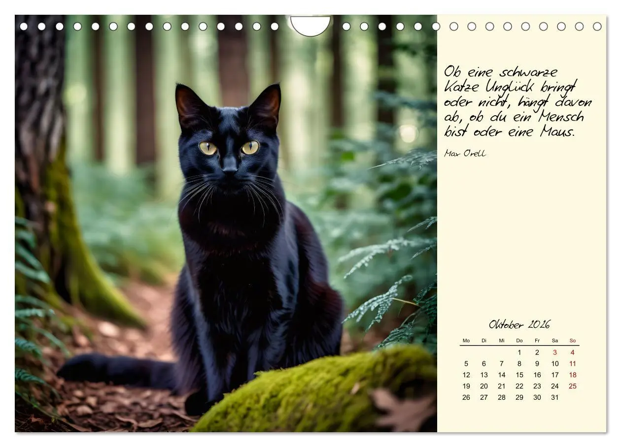 Bild: 9783457307335 | Katzen - Charakter und Schönheit (Wandkalender 2026 DIN A4 quer),...