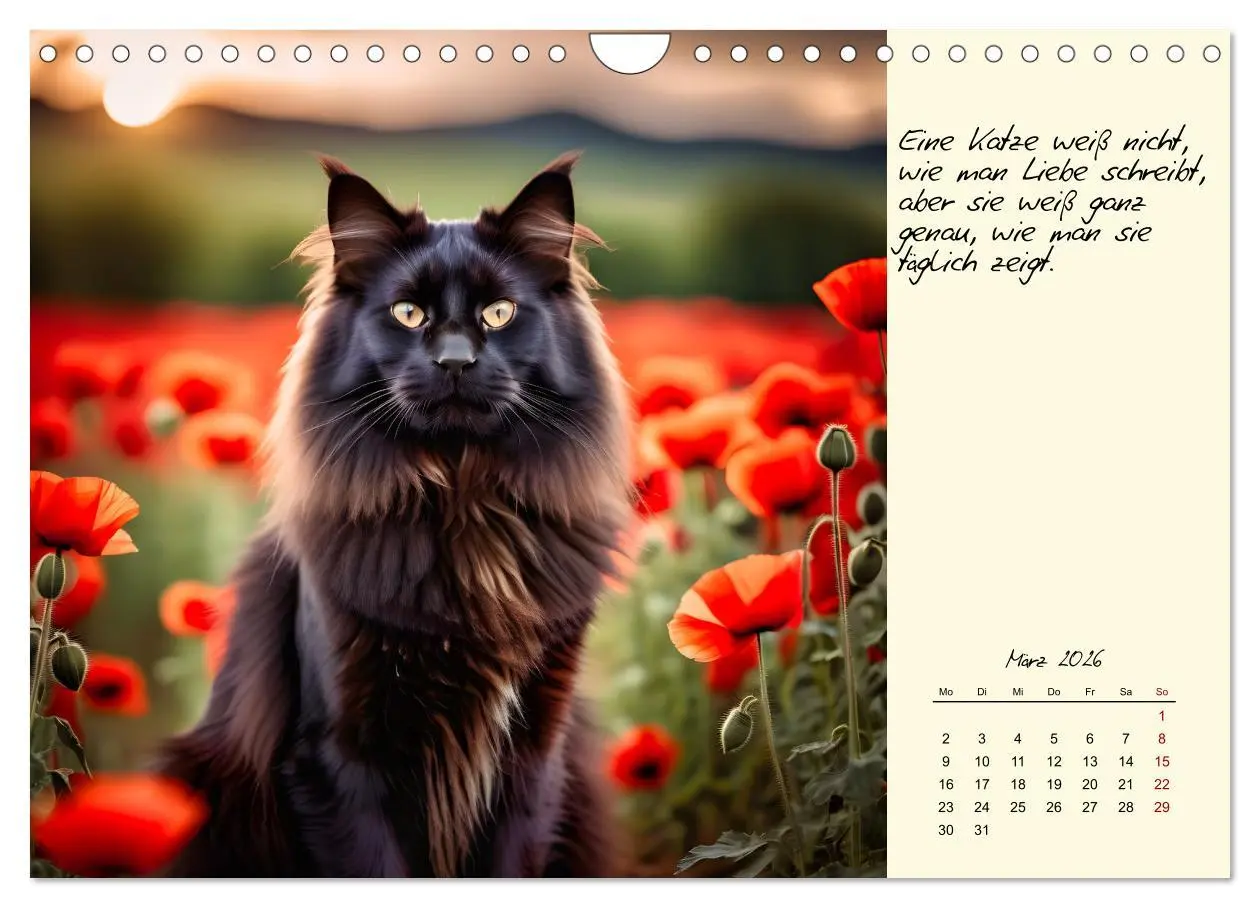 Bild: 9783457307335 | Katzen - Charakter und Schönheit (Wandkalender 2026 DIN A4 quer),...