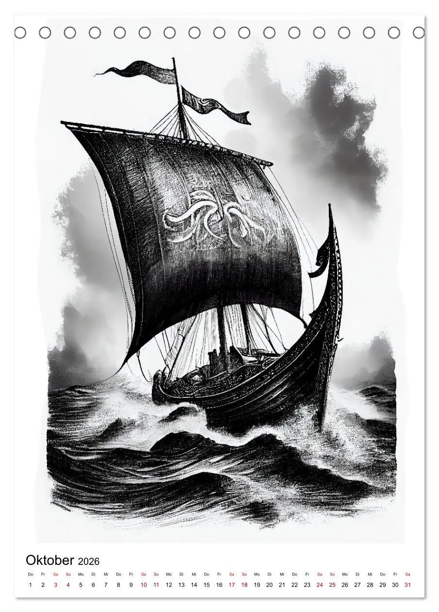 Bild: 9783516327335 | Welt und Mythologie der Wikinger (Tischkalender 2026 DIN A5 hoch),...