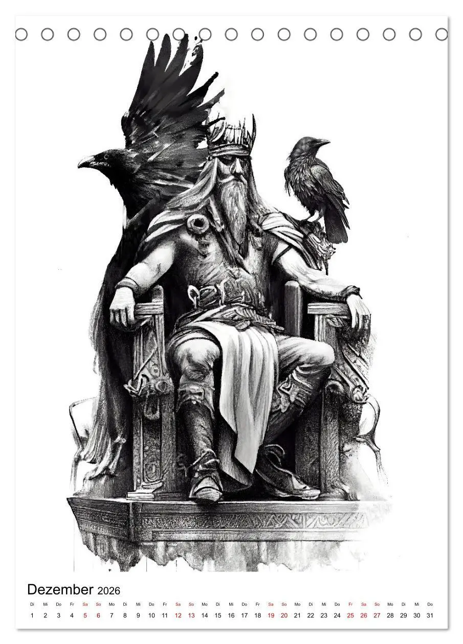 Bild: 9783516327335 | Welt und Mythologie der Wikinger (Tischkalender 2026 DIN A5 hoch),...