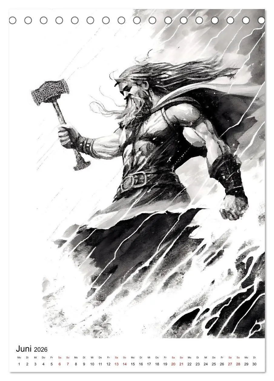 Bild: 9783516327335 | Welt und Mythologie der Wikinger (Tischkalender 2026 DIN A5 hoch),...
