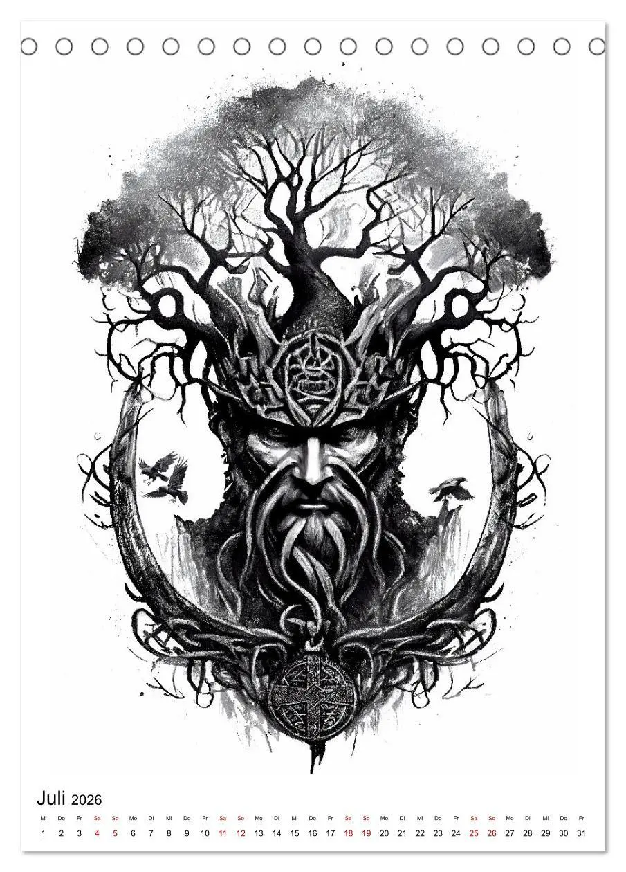 Bild: 9783516327335 | Welt und Mythologie der Wikinger (Tischkalender 2026 DIN A5 hoch),...