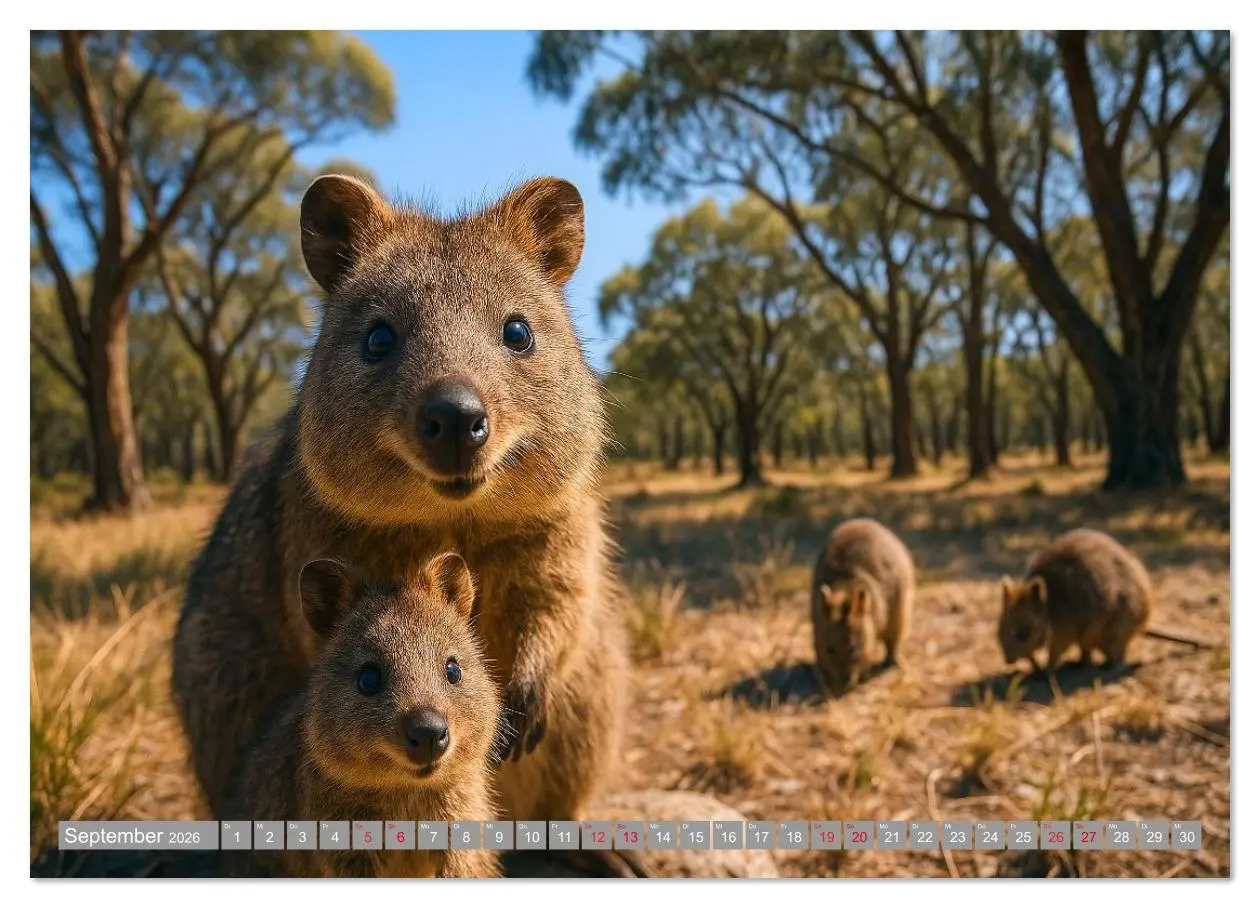 Bild: 9783516637335 | Die vielleicht nettesten Wildtiere (Wandkalender 2026 DIN A3 quer),...
